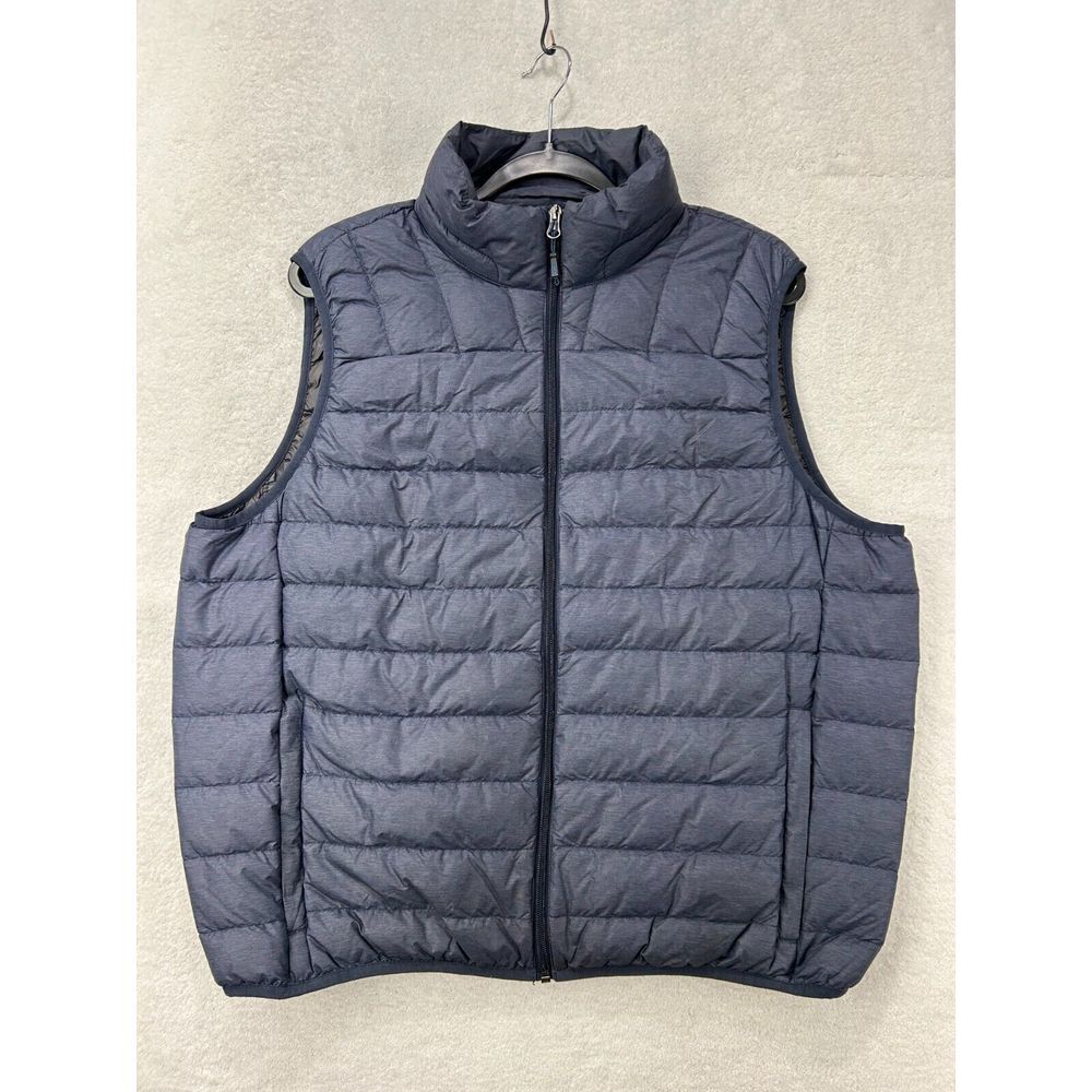 HAWKE & CO Vest Men L Blue Quilted Nylon Down Lightweight Packable Layers
